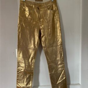 Anthropologie Joe’s Jeans The Luna High Rise Gold Coated Cigarette Size 28